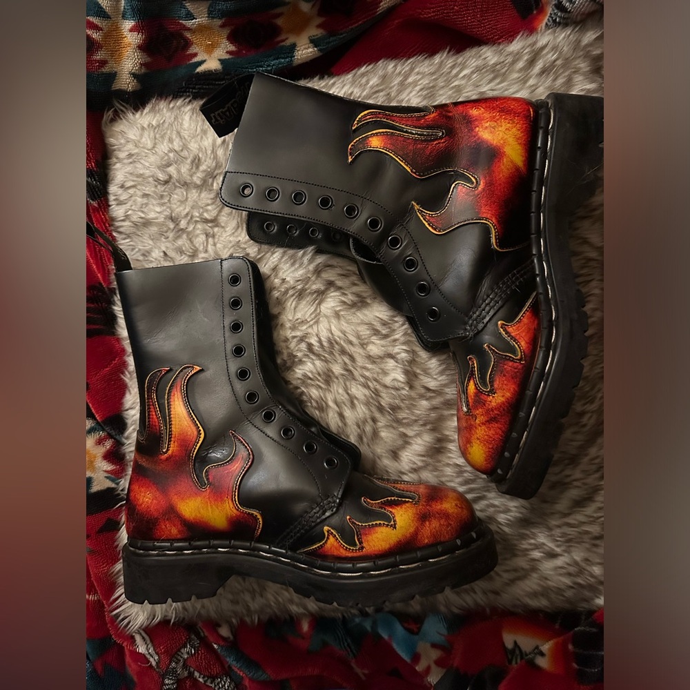 Vintage TredAir Flame Combat Boots